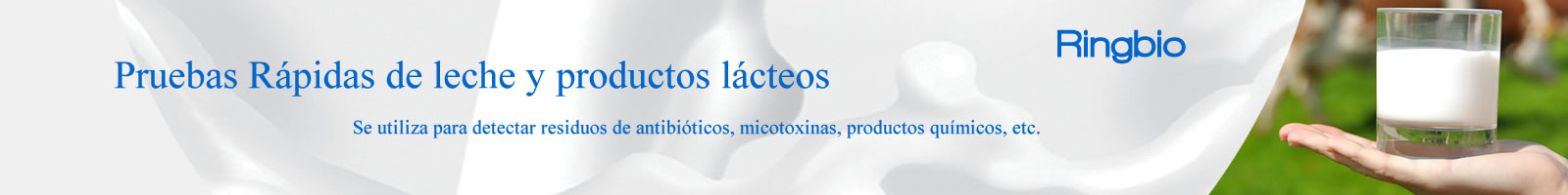 Pruebas rápidas de leche y productos lácteos, se utiliza para detectar residuos de antibióticos, micotoxinas, productos químicos, etc.